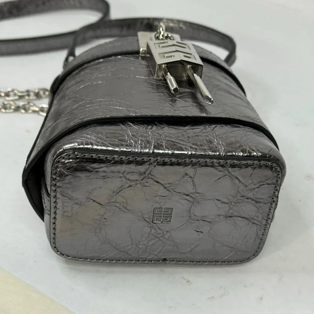 Givenchy Shark Lock Micro Bucket Bag -  in Metallized Laminated Leather - Picture 4 of 6